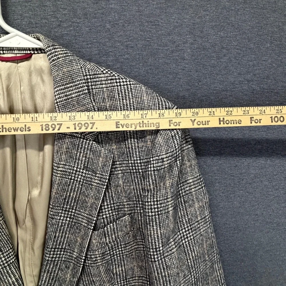 Jos A Bank Sport Coat Mens 44 Camel Hair Glen Plaid‎ Two Button Gray
